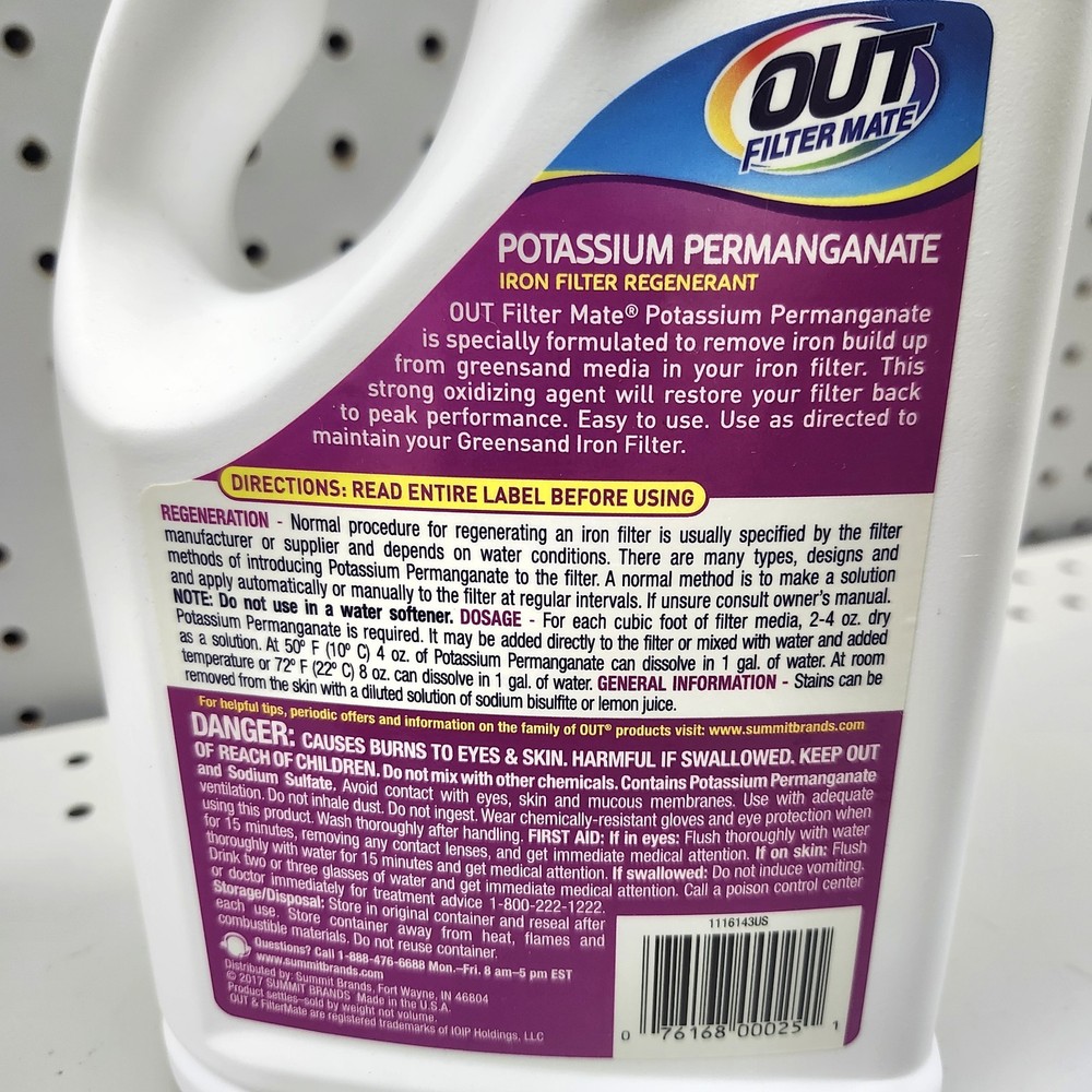 OUT Filter Mate Potassium Permanganate Iron Filter Regenerant 4.75 lb