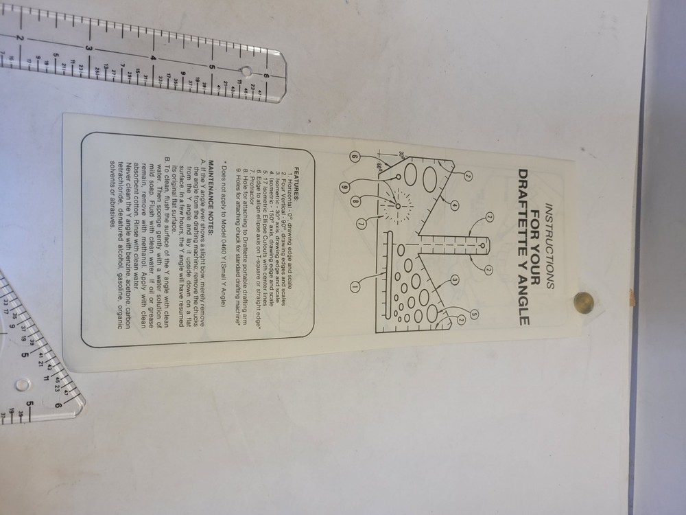 Draftette Y Angle Multipurpose Drafting Angle Measuring Tool Ruler