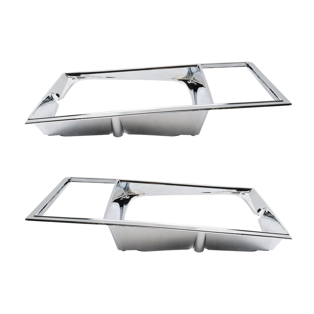 LOSTAR 2PCS Headlight Bezel Assembly Set Compatible with 1978-1979 Silver