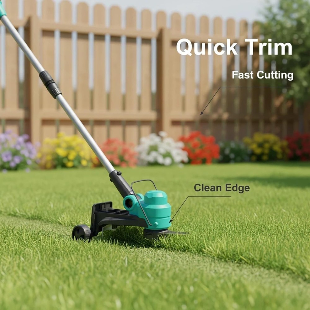 GRAVEE 20V Cordless String Trimmer 12", Edger Line Feed with 2 Batteries