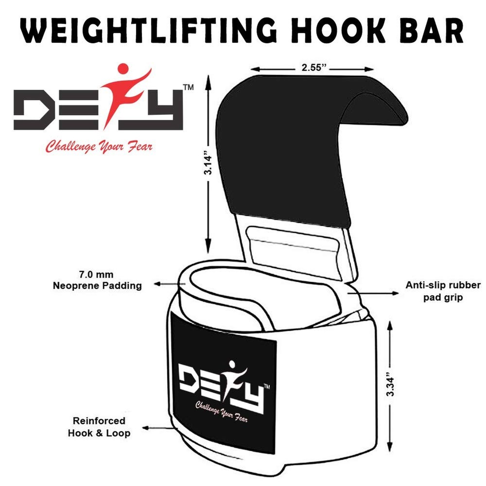 Weight Lifting Hooks Heavy Duty Lifting Wrist Straps for Pull-ups Thick Padde...