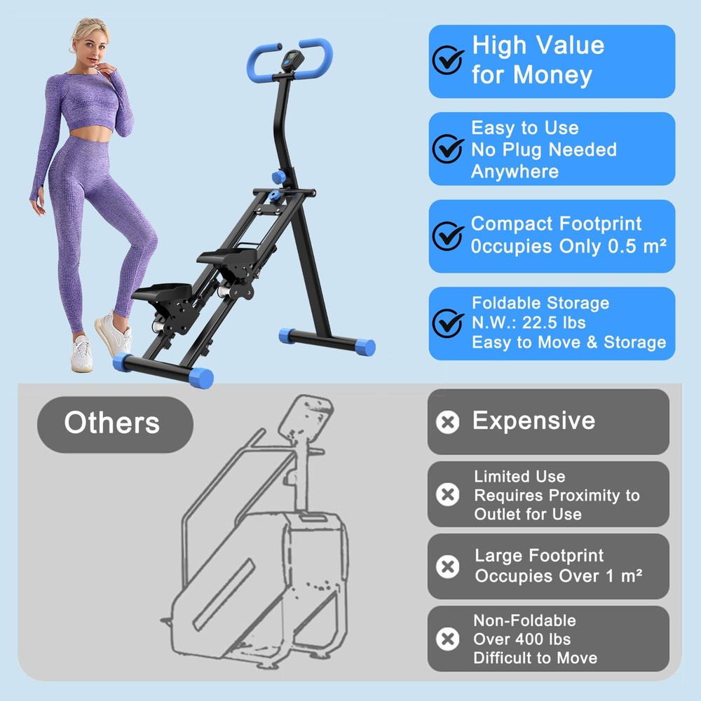 Adjustable Vertical Climber - Stable Stair Stepper for Full-Body Home Workout