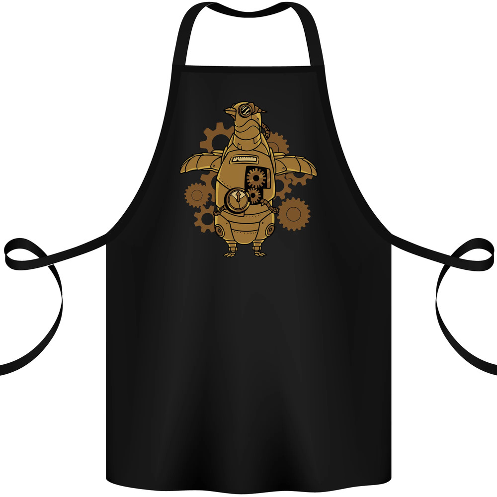 A Steampunk Penguin Cotton Apron 100% Organic