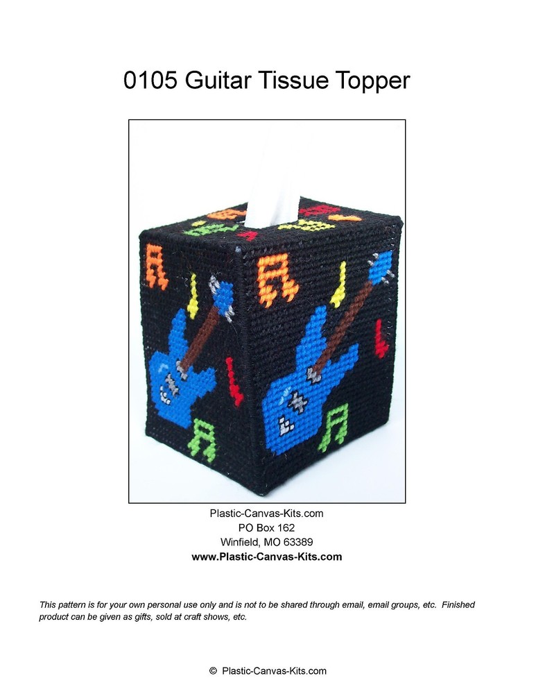Guitar Tissue Topper-Plastic Canvas Pattern or Kit