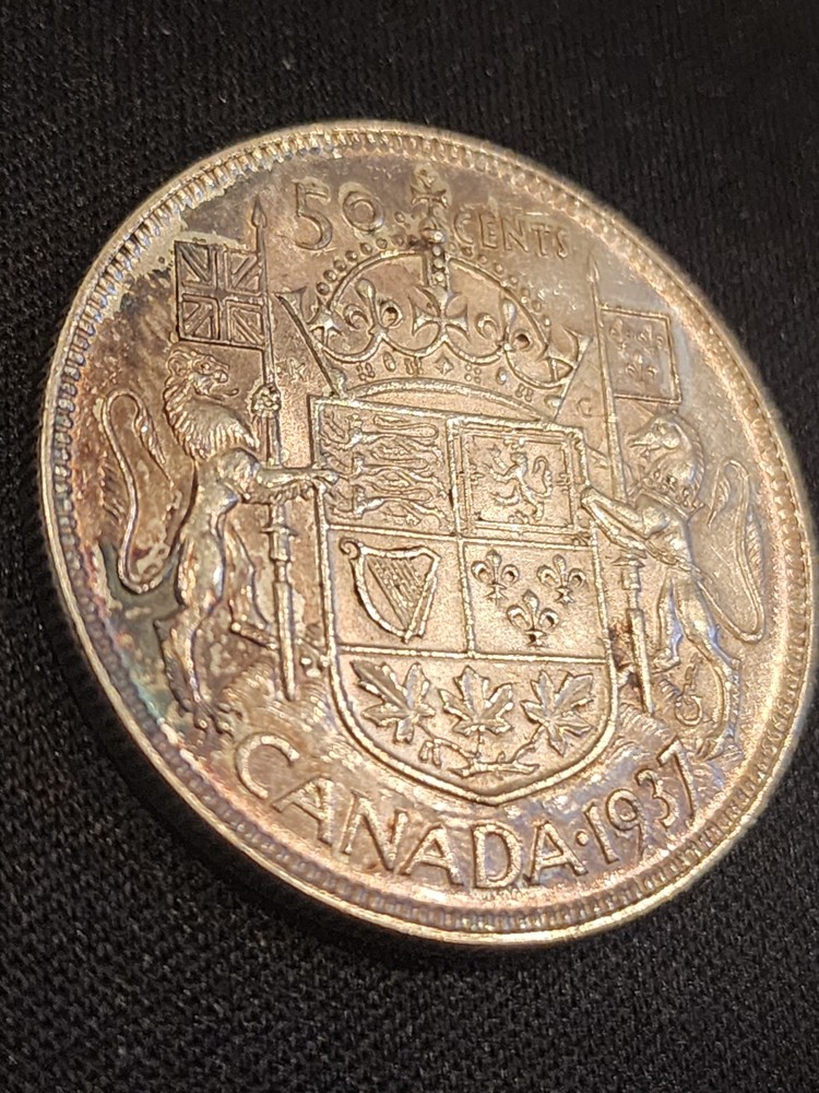 1937 Canada 50 Cents Silver Coin