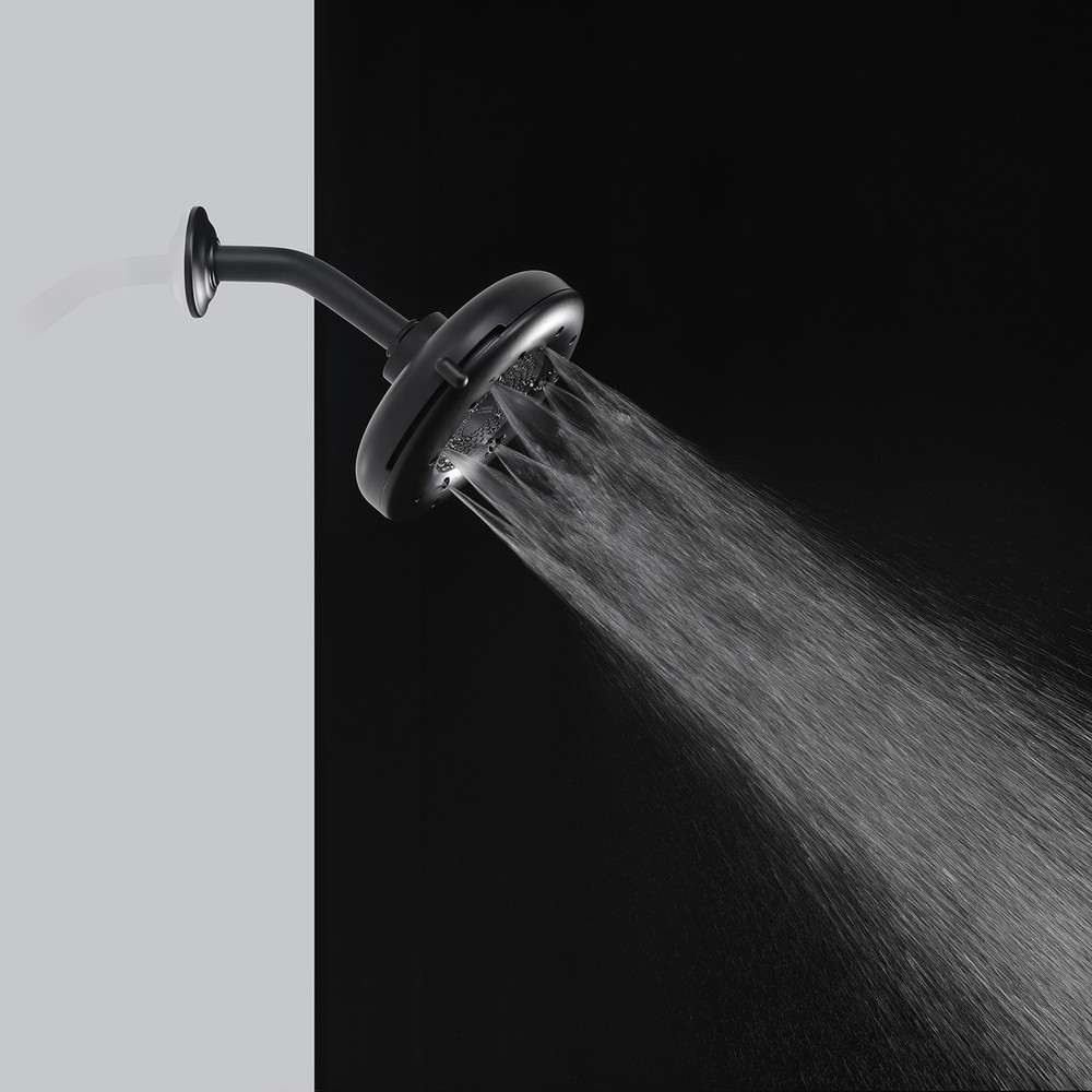 BRONDELL FOUR-FUNCTION FIXED SHOWER HEAD, 1.5 GPM - MATTE BLACK
