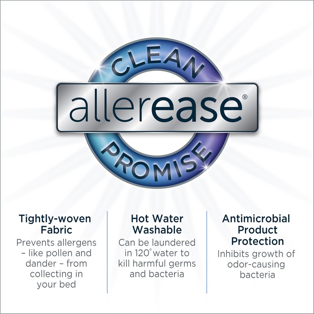 AllerEase Waterproof Soft Top Layer Hypoallergenic Allergy Defense Fabric Mac...