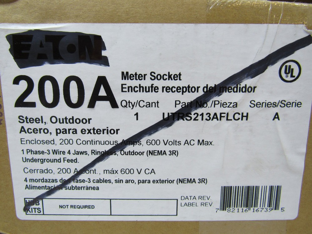 Eaton UTRS213AFLCH Meter Sockets