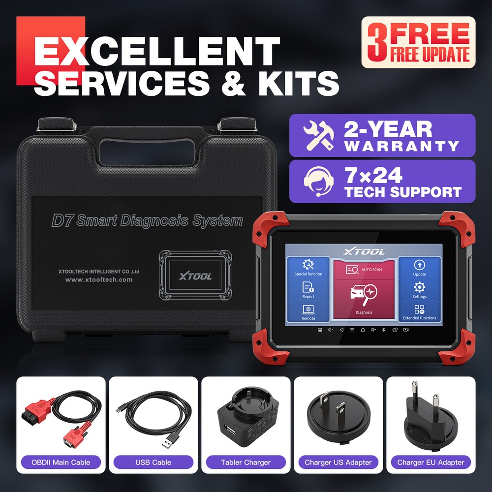 XTOOL D7 OBD2 Scanner Bi-Directional All System Diagnostic Auto Scan E.CU Coding