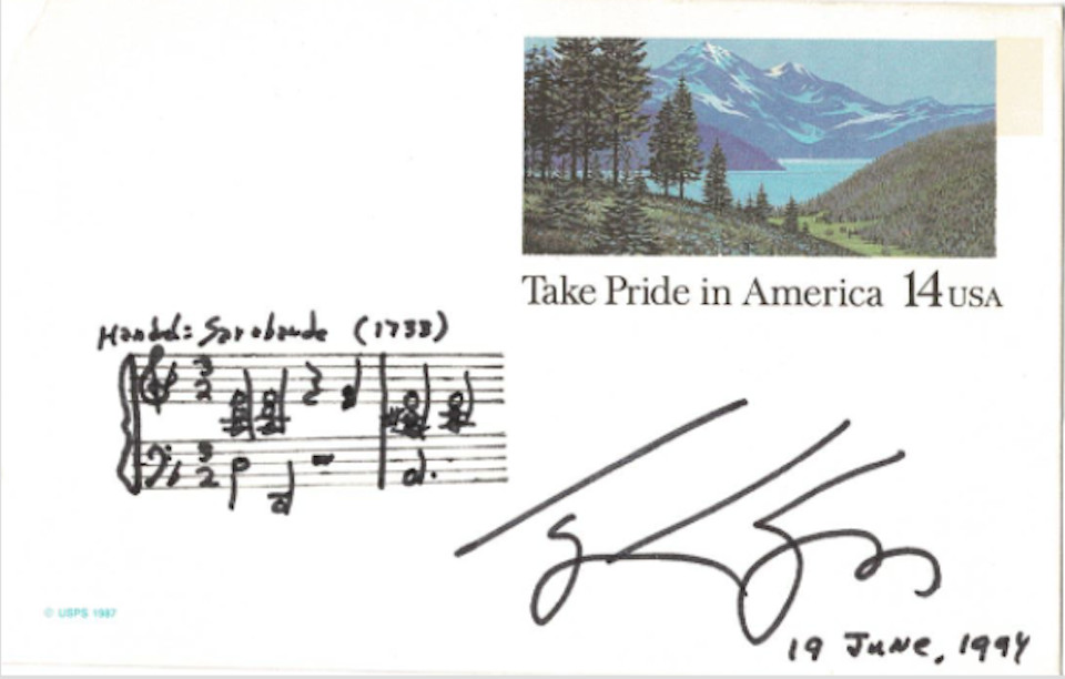 Igor Kipnis Autographed Signed Envelope With Lyrics Notation AMCo COA 19504