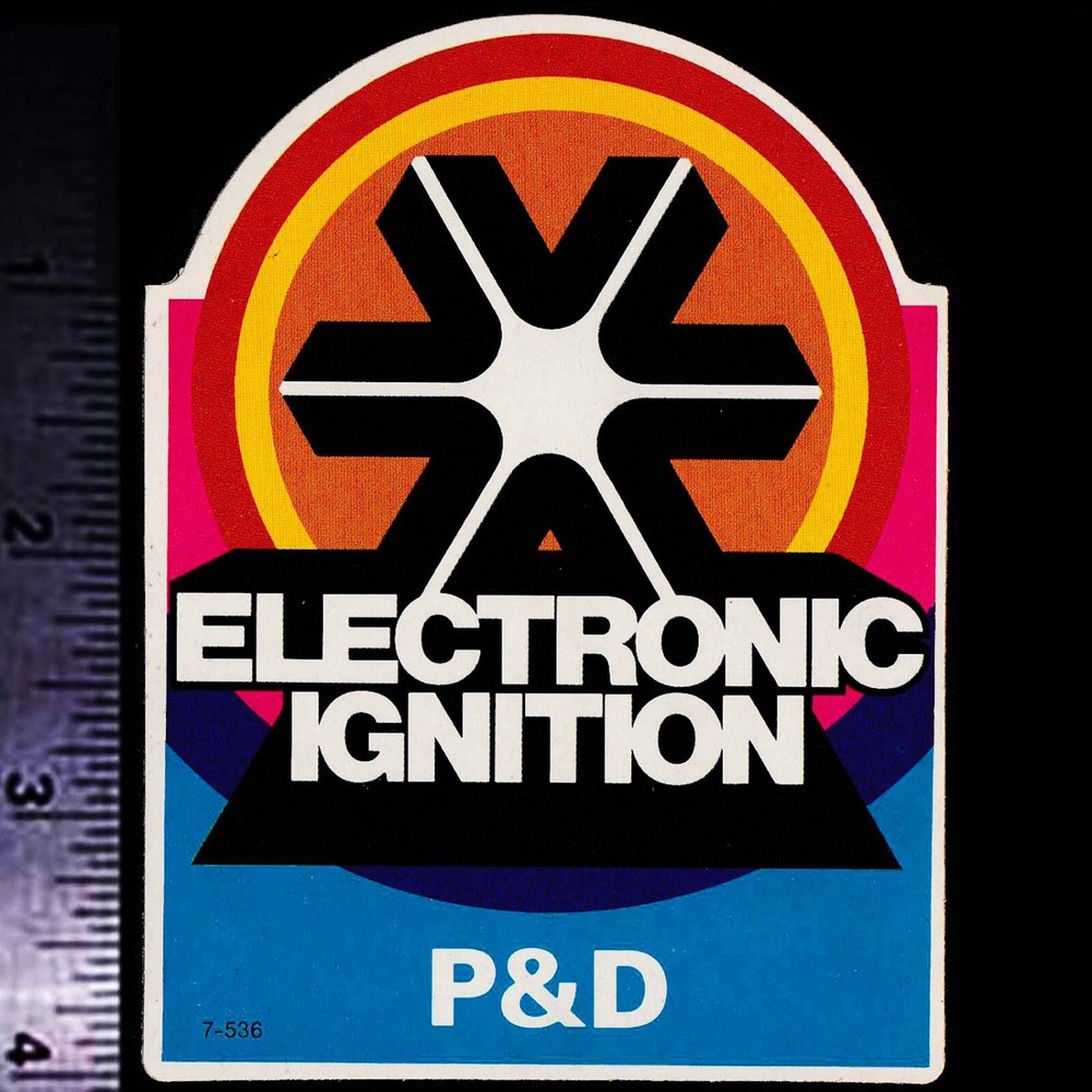 P & D Electronic Ignition - Original Vintage 1960's 70's Racing Decal/Sticker