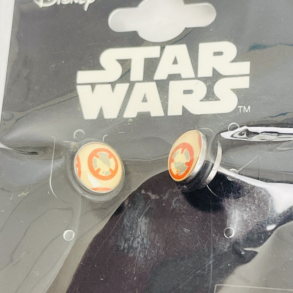 Star Wars BB-8 Lead Hero Droid Robot Stud 1 Pair Earrings Round