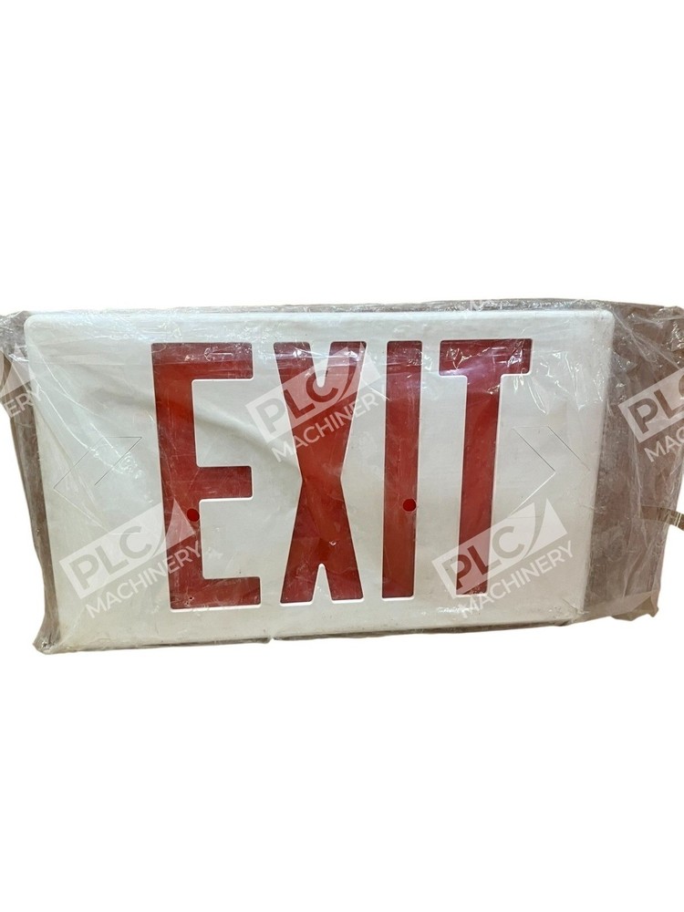 LED Emergency Exit Sign Red Letters Dual Face Hardwired