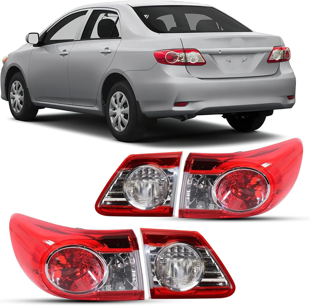 4PCS Tail Lights Assembly Compatible with 2011 2012 2013 Toyota Corolla Base S L