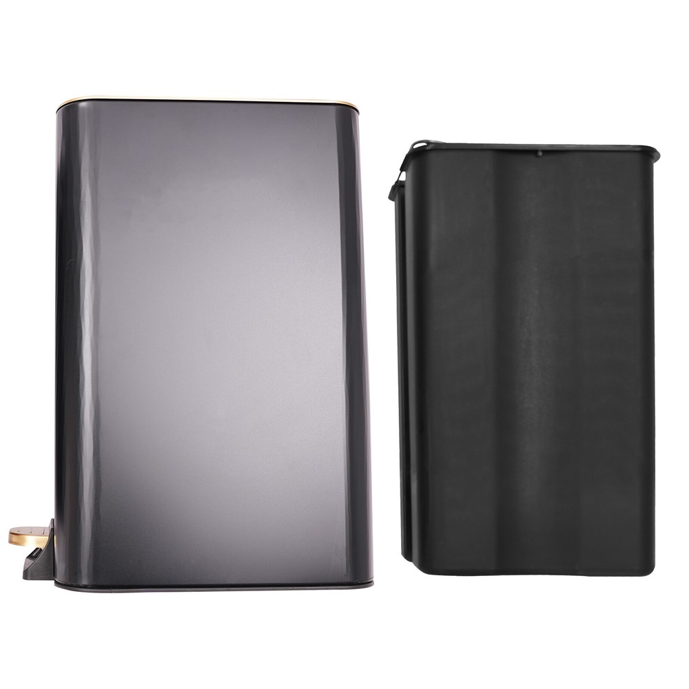 12L Bathroom Trash Can Carbon Steel Step On Kitchen Garbage Bin Step Trash Bin