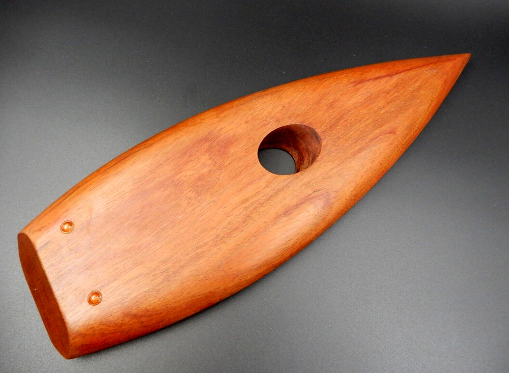 SOLID TEAK WOOD DANISH MODERN BOTTLE SUPPORT AND COASTER