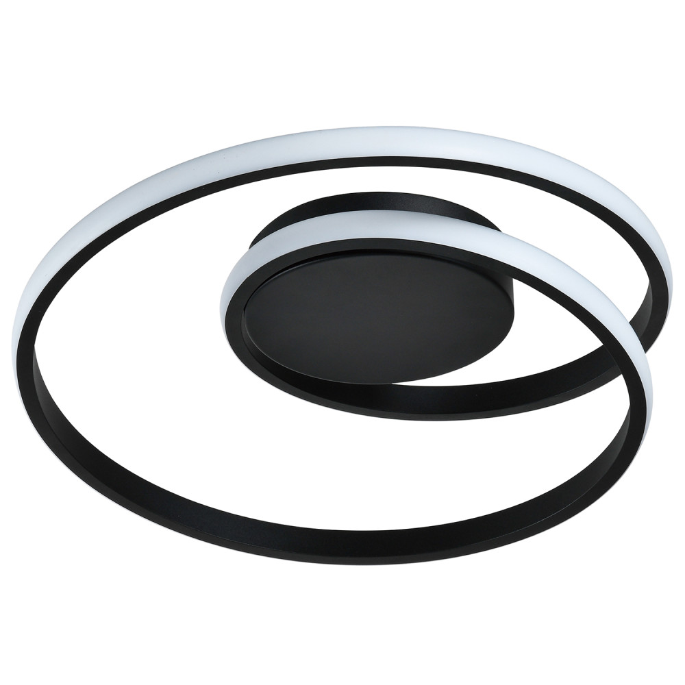 Modern Single Loop Strip Flush LED Powered Ceiling Light Fitting in Black San...