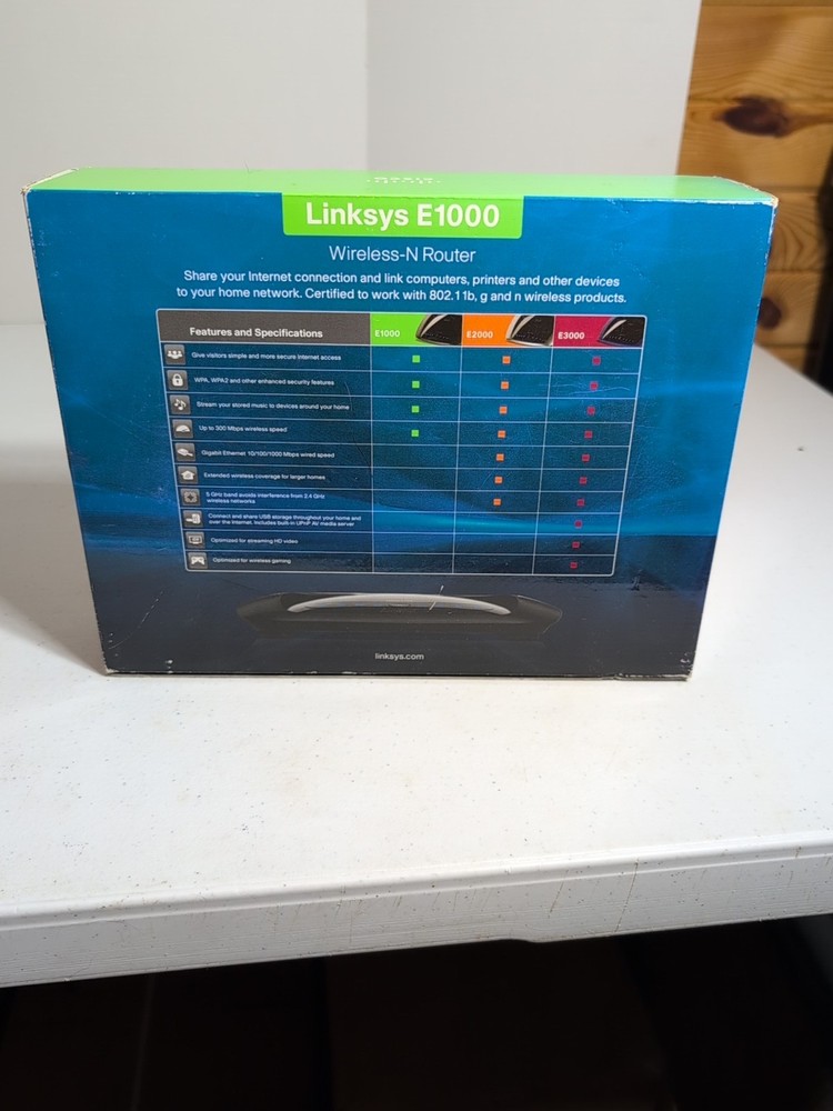 Cisco E 1000 Wierless -N- Router, WiFi Internet. New Open Box