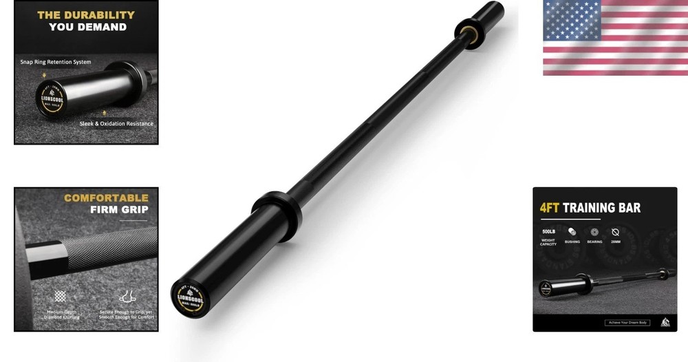 4ft/6ft Barbell for Strength Training, 500lbs/700lbs