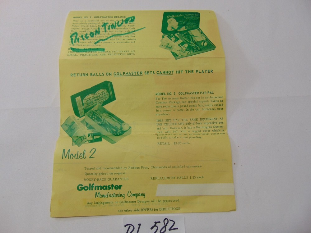 Vintage Golf Master Home Practice Set Pro Instructor Golfmaster Old