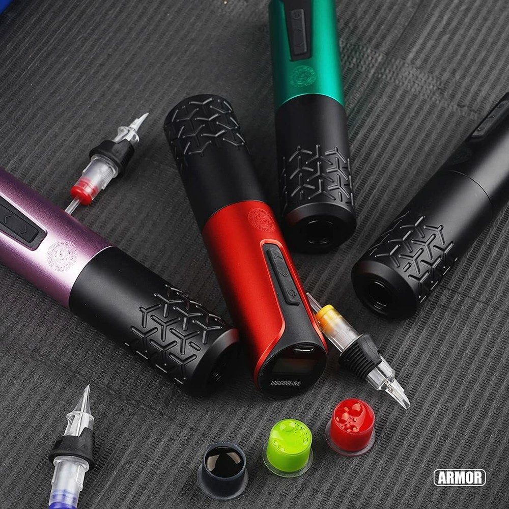Armor Wireless Rotary Tattoo Pen Machine kit with two Replaceable Batteries Set