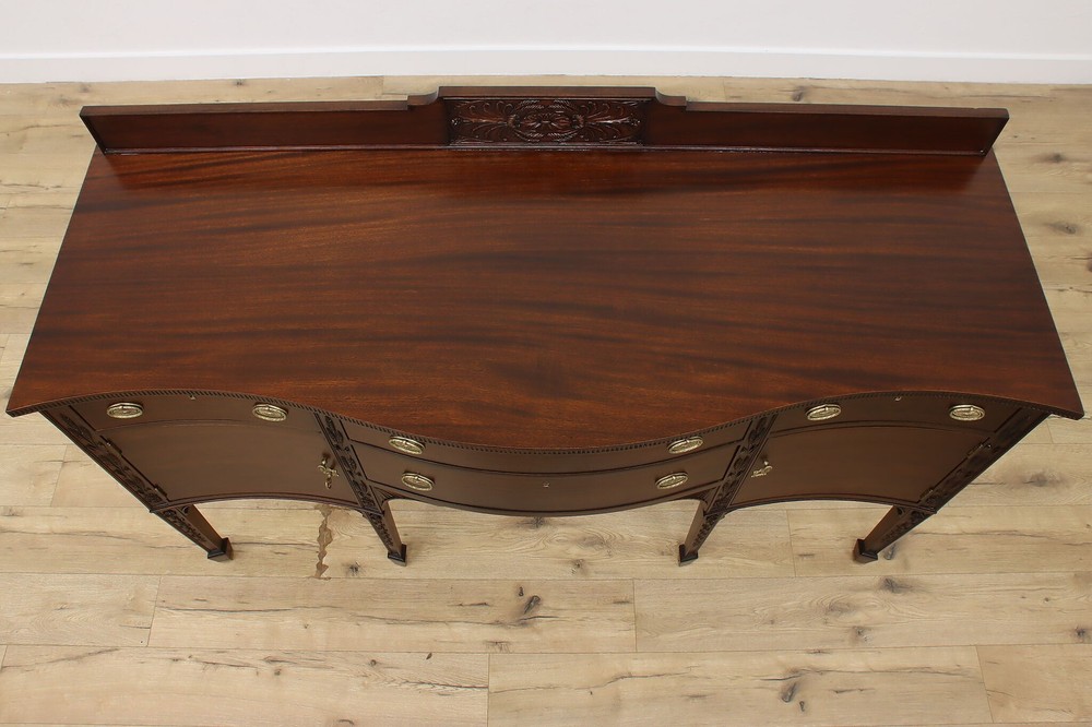 Hepplewhite Antique Carved Mahogany Buffet Server Sideboard #55896