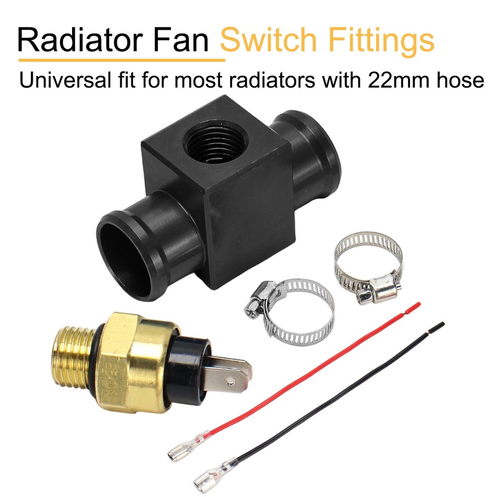 22mm Radiator Hose Adapter Fan Temperature Switch Radiator Coolant Temp Sensor