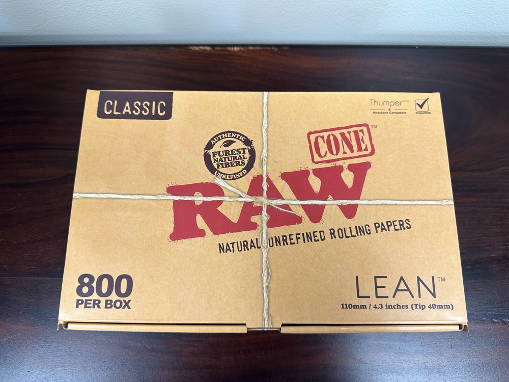 RAW Classic LEAN Cones | 800 Cone Bulk Box - Factory Box