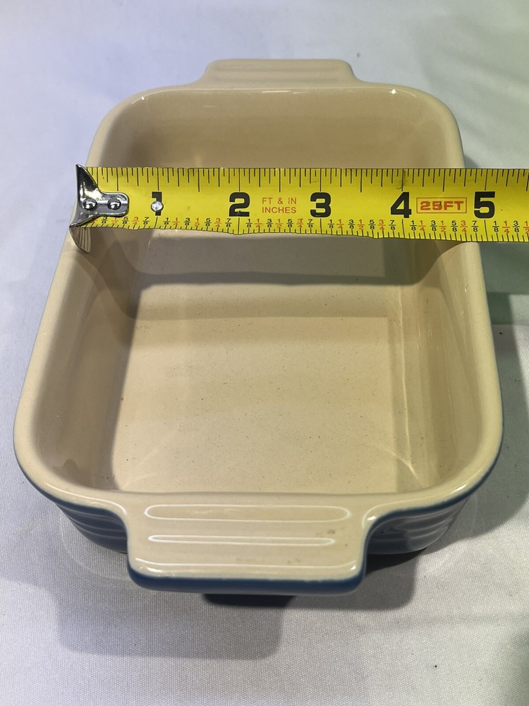 Le Creuset Small Blue Rectangular Stoneware 11-20 Baking Casserole Dish 7"x5"