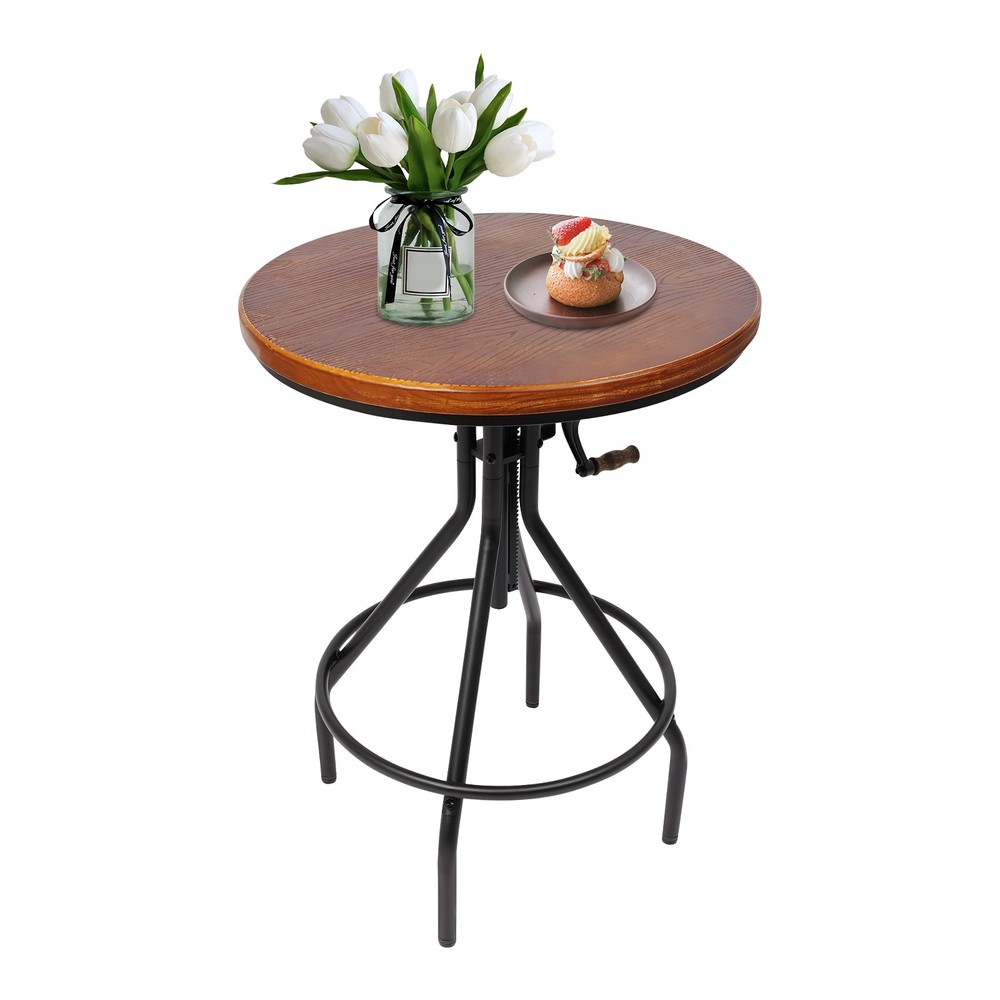 Height Adjustable Side Table Lifting Bar Table Rustic Elegance Style Side Table