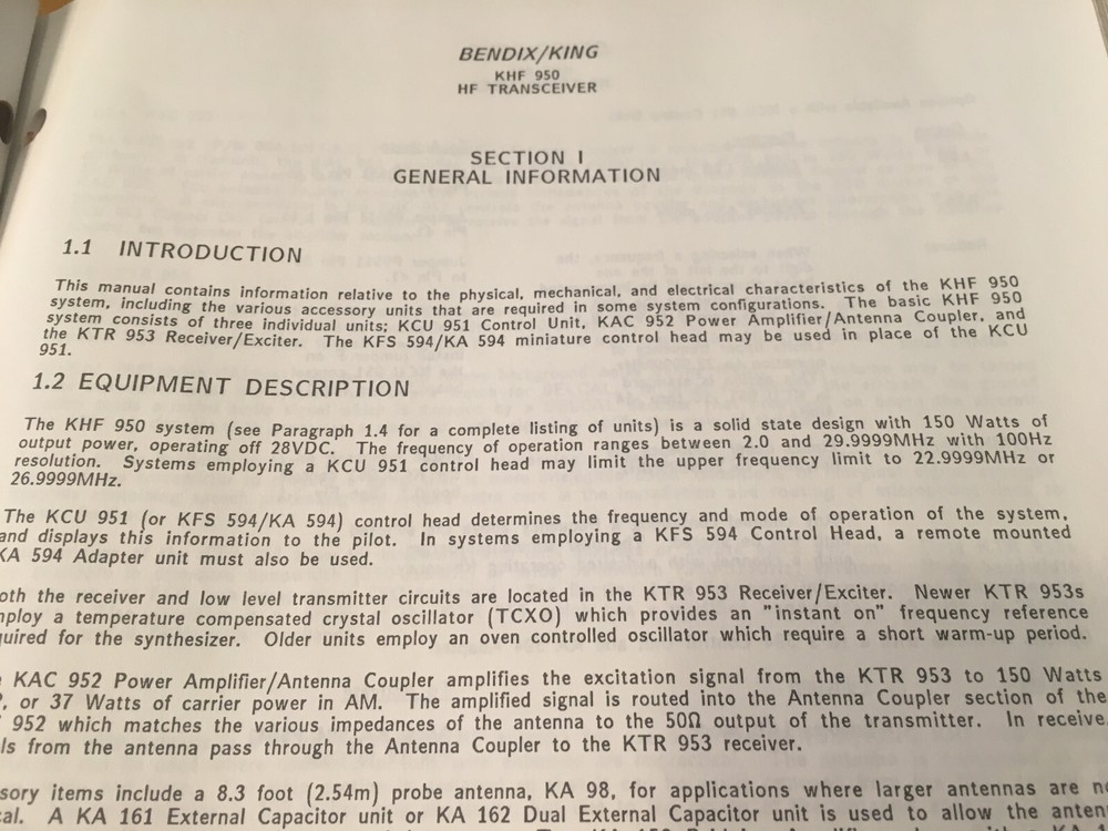 Bendix King Radio KHF-950 HF Transceiver Install Manual