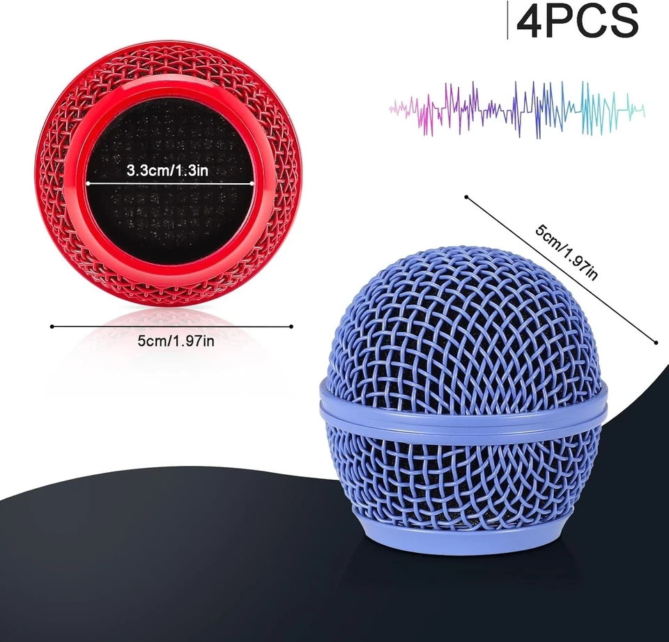 4pcs Beta58a Mesh Microphone Heads Microphone Head Replacement Microphone Grille