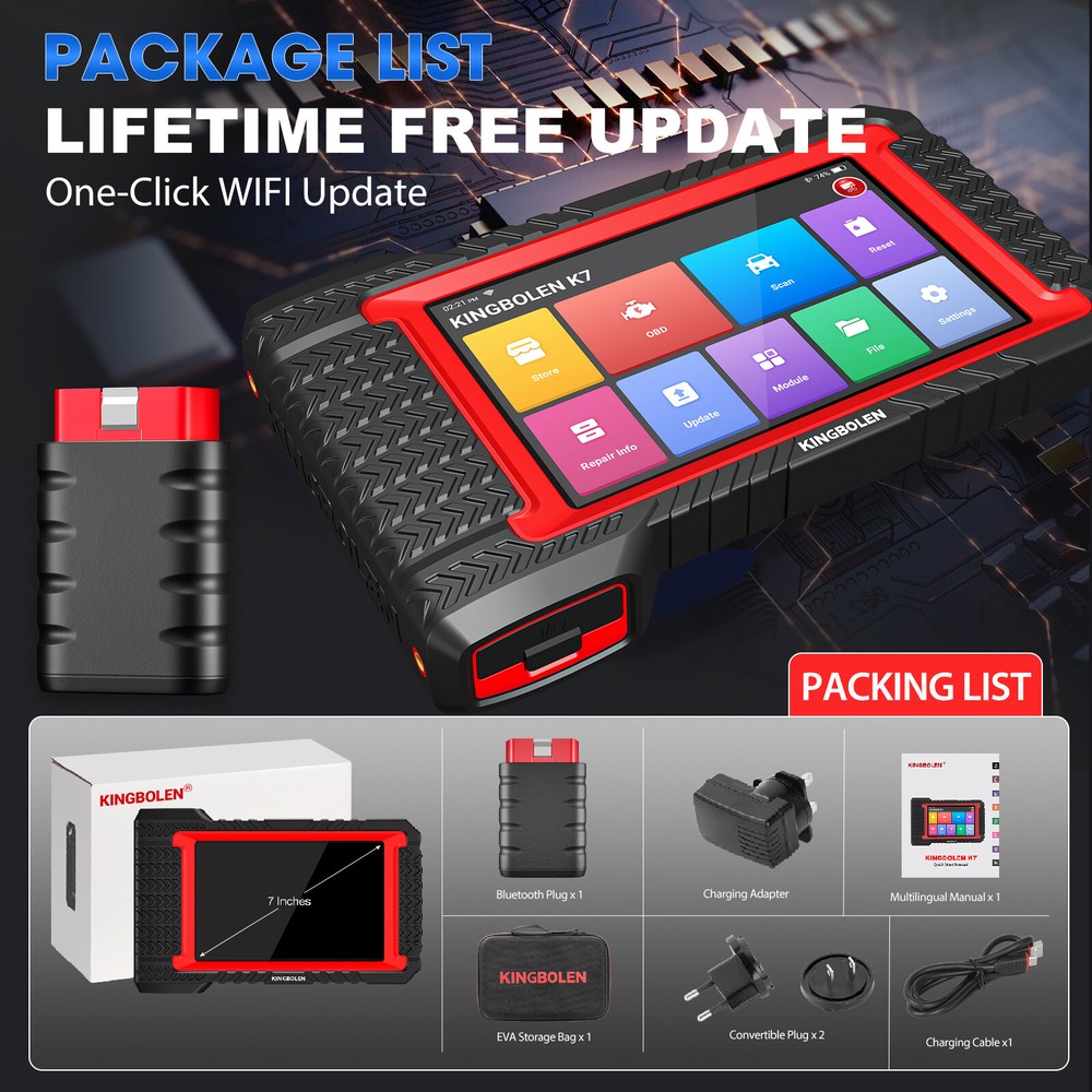 KINGBOLEN K7 BT Bidirectional Scanner Full System Diagnostic Tools ECU Coding