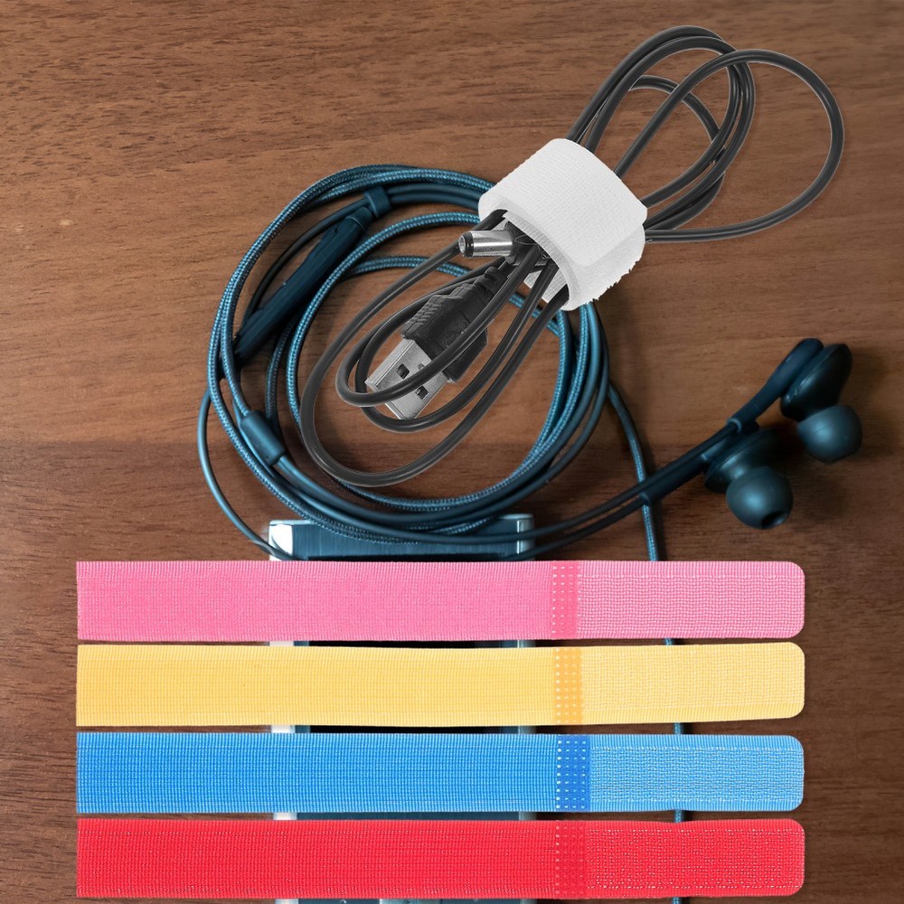 50pcs Cable Tie Appliance Cord Organizer Cable Hook And Loop Strap Random Color