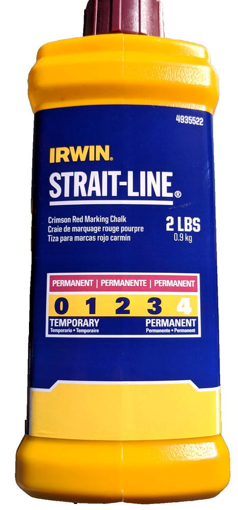 3 PK Irwin Tools Irwin Strait-line 4935522 Permanent Staining Marking Chalk 2LBS