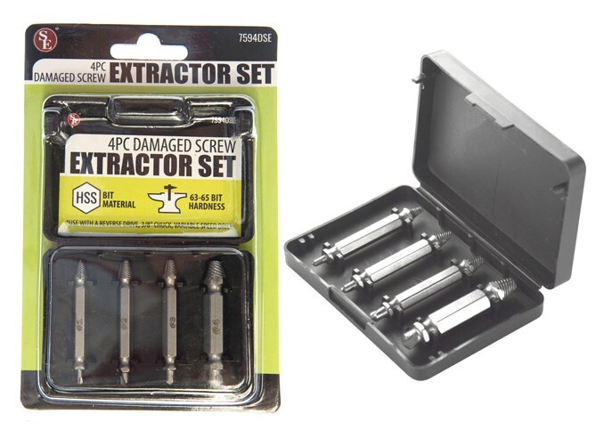 4Pc Damaged Screw Remover Set Extractor Stripped Drill Bits Tool Broken Bolt- SE