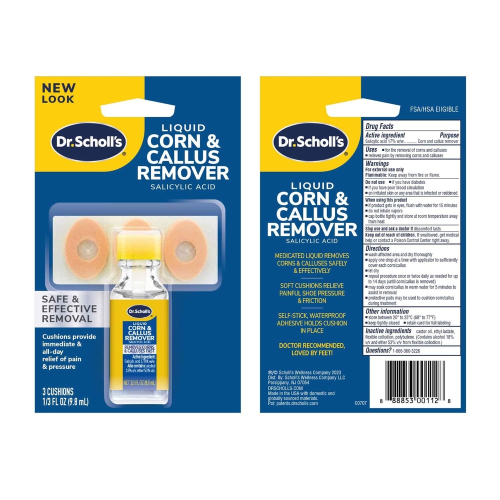 Liquid Corn & Callus Remover, 0.33 Ounce 4 Piece Set, Multicolor