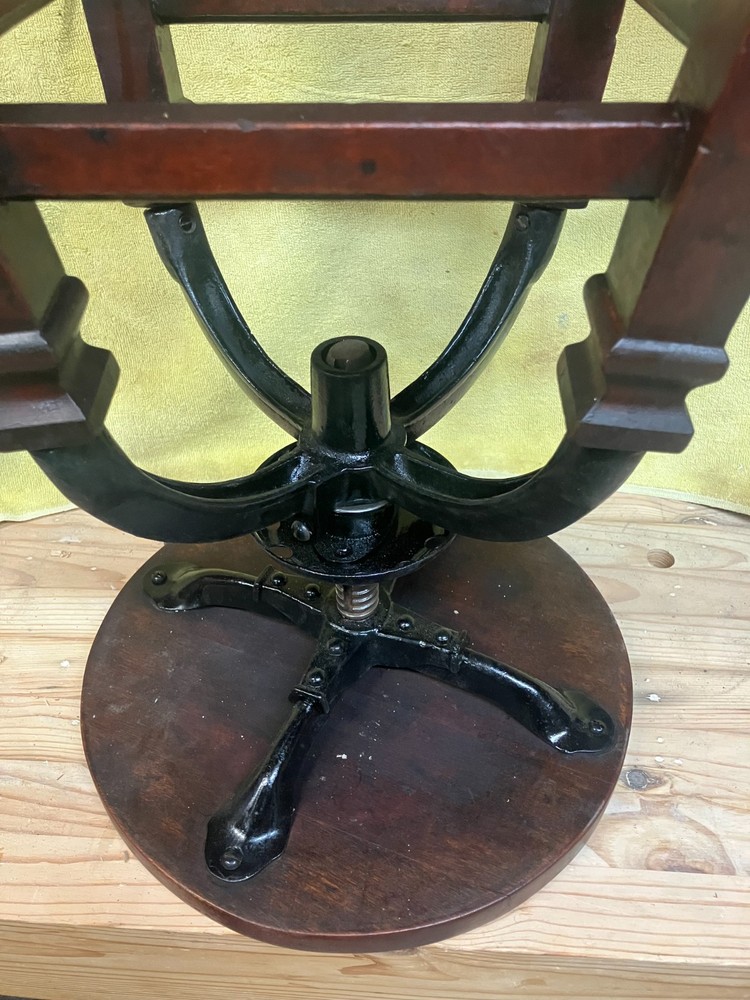 Antique wood and iron work stool