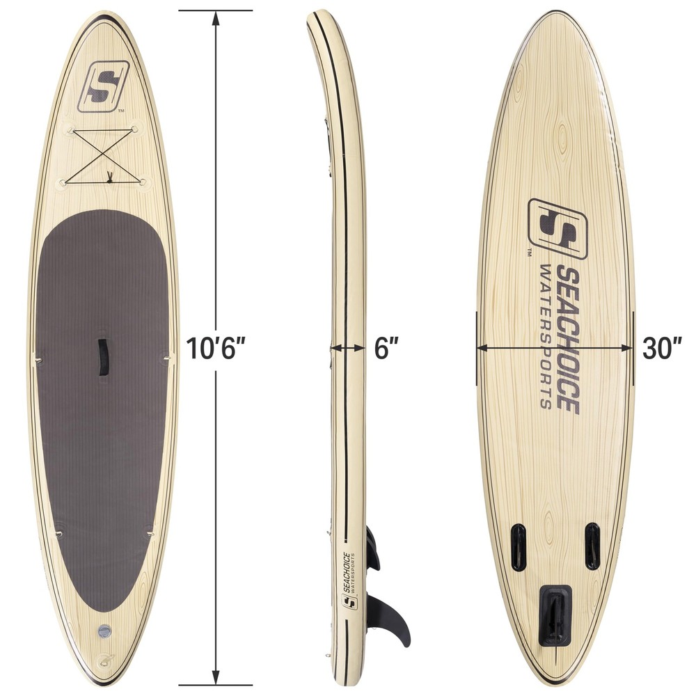 10’6” Inflatable Stand-Up Paddle Board Kit, Includes 3-Section Telescoping Pa...