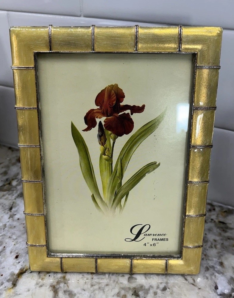Lawrence Frames Yellow Enameled Metal Rectangular Frame 4" X 6"