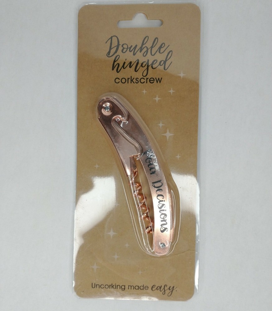 Double Hinged Corkscrew Pour Decisions Portable Purse Cork Screw