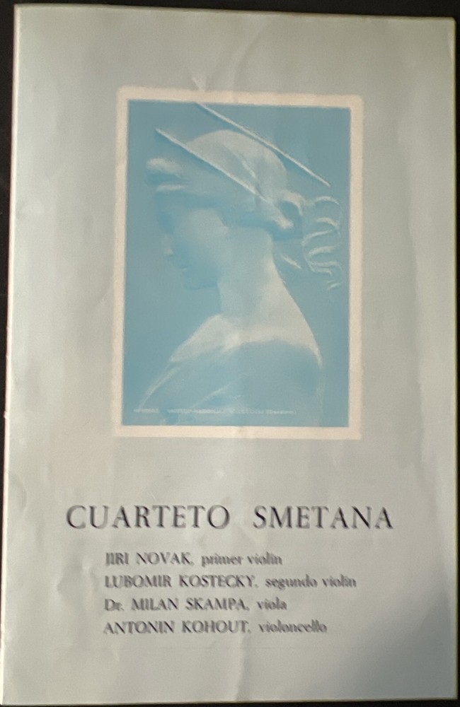 SIGNED Smetana Quartet Barcelona Concert Program March 1970 COA JSA VG Cond