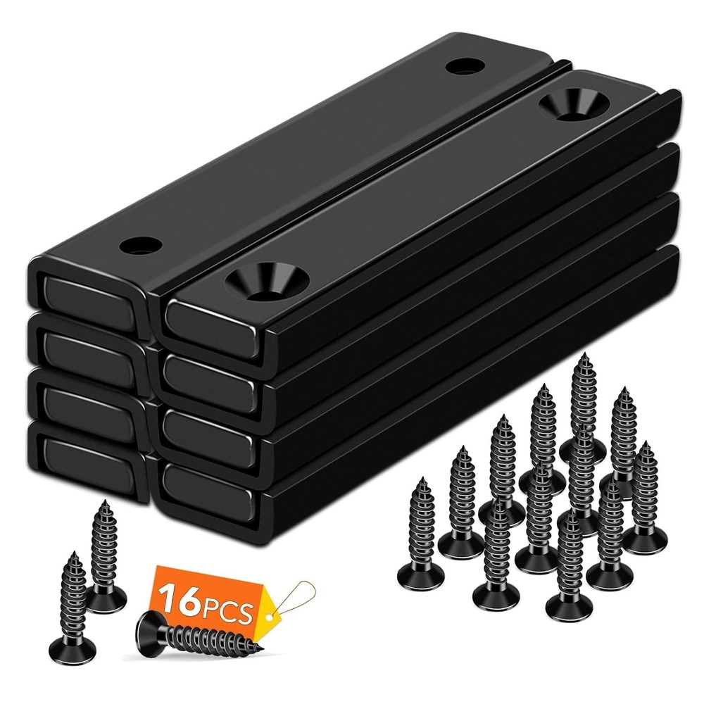 8-Pack Neodymium Rectangular Magnets with 80LBS Pulling Force for Diverse Use