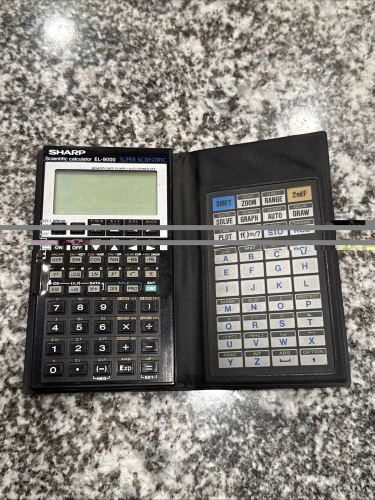 SHARP EL-9000 Super Scientific Calculator Graphic Programmable Works Dark Screen