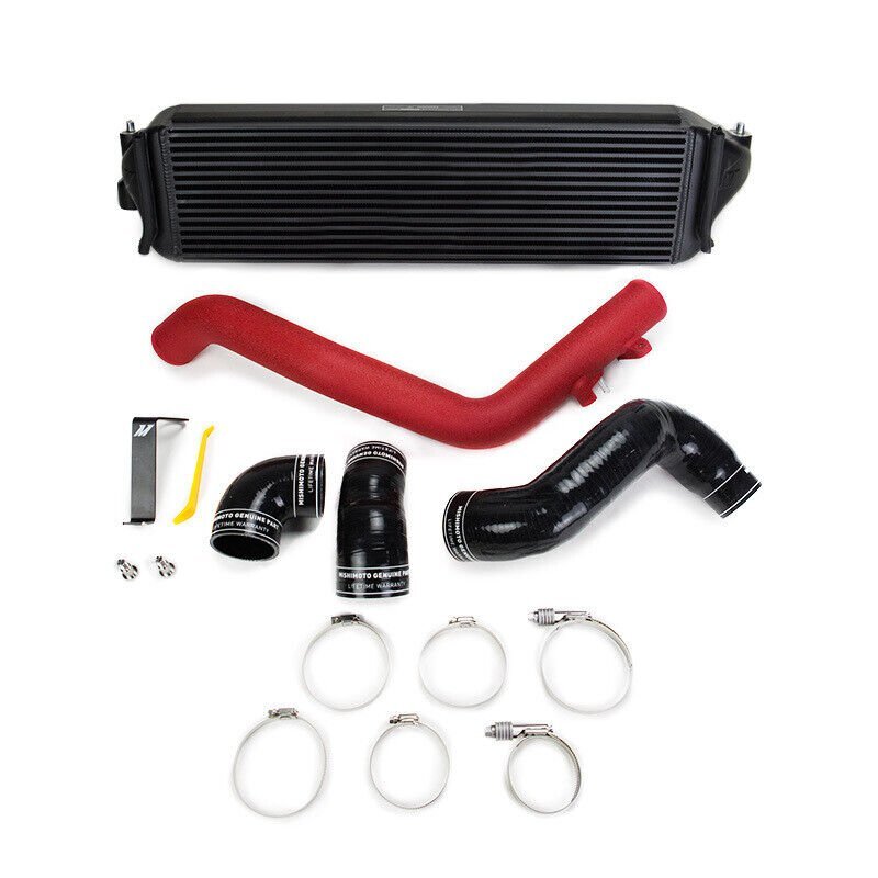 Mishimoto Intercooler Kit - Black Intercooler Red Pipes