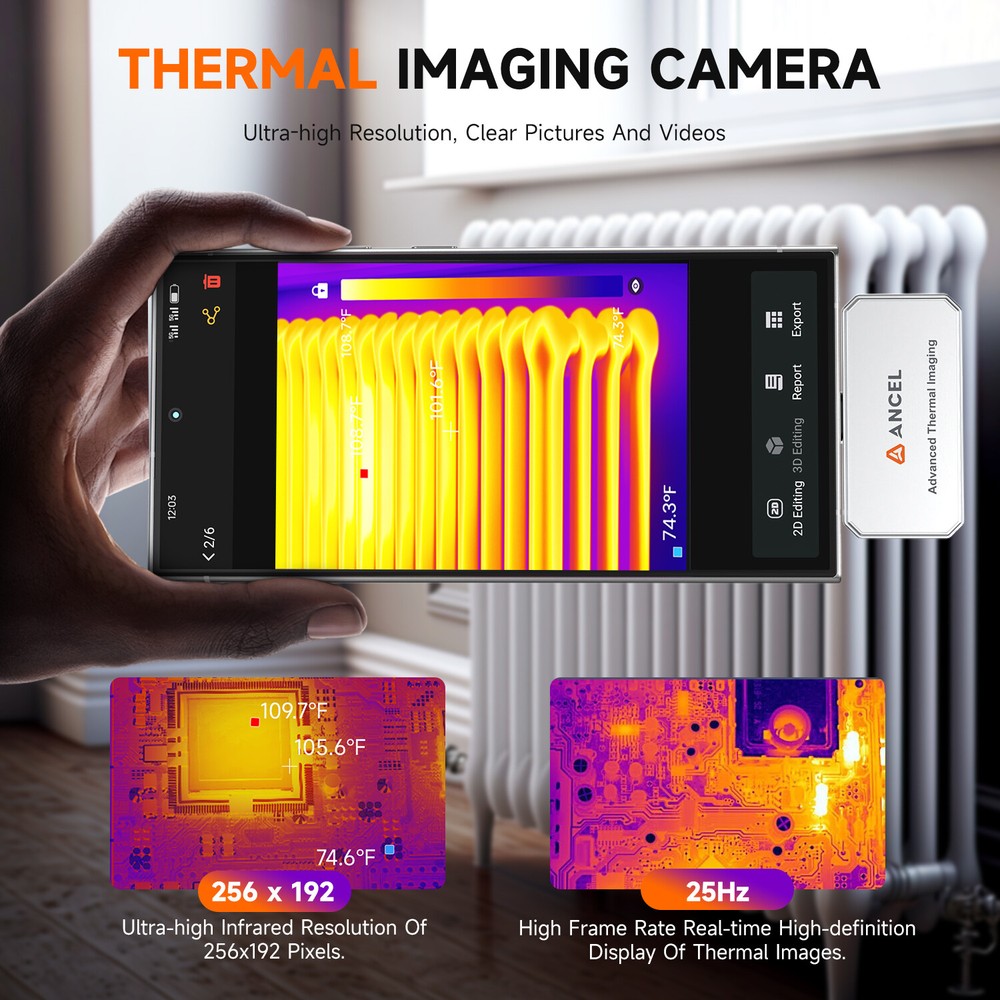 ANCEL High Resolution Thermal Camera for Android Optimized Temperature Accuracy