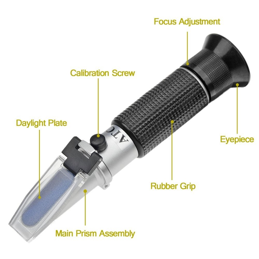 aichose Brix Refractometer with ATC, Dual Scale - Specific Gravity & Brix,...
