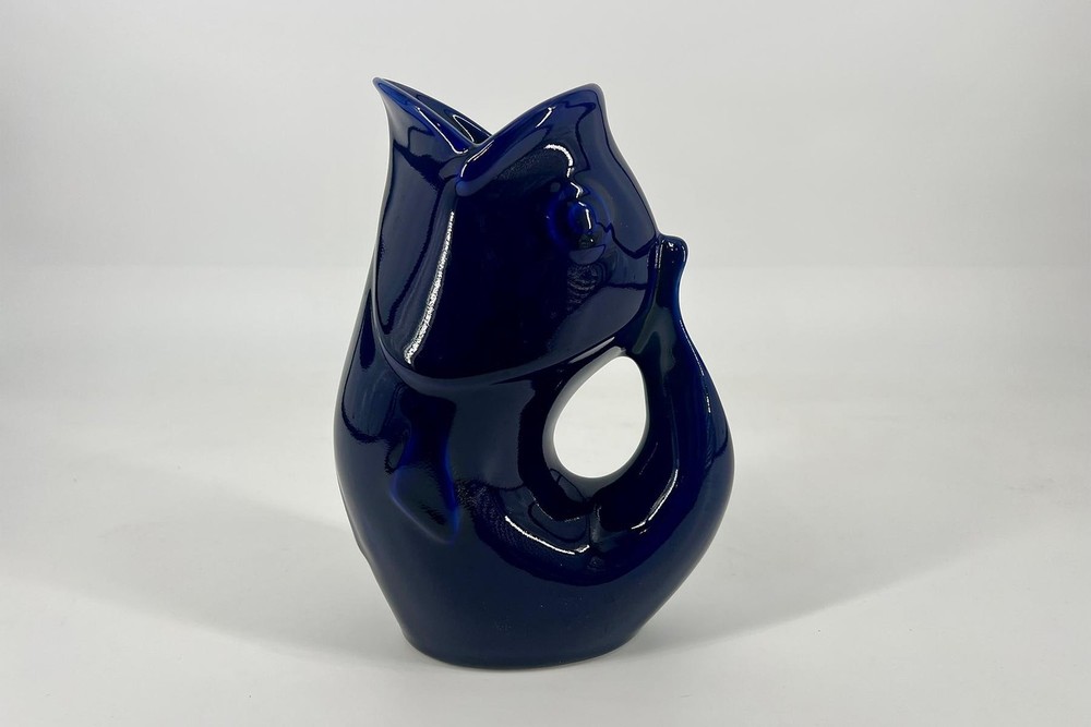 Cobalt Blue Fish Pitcher