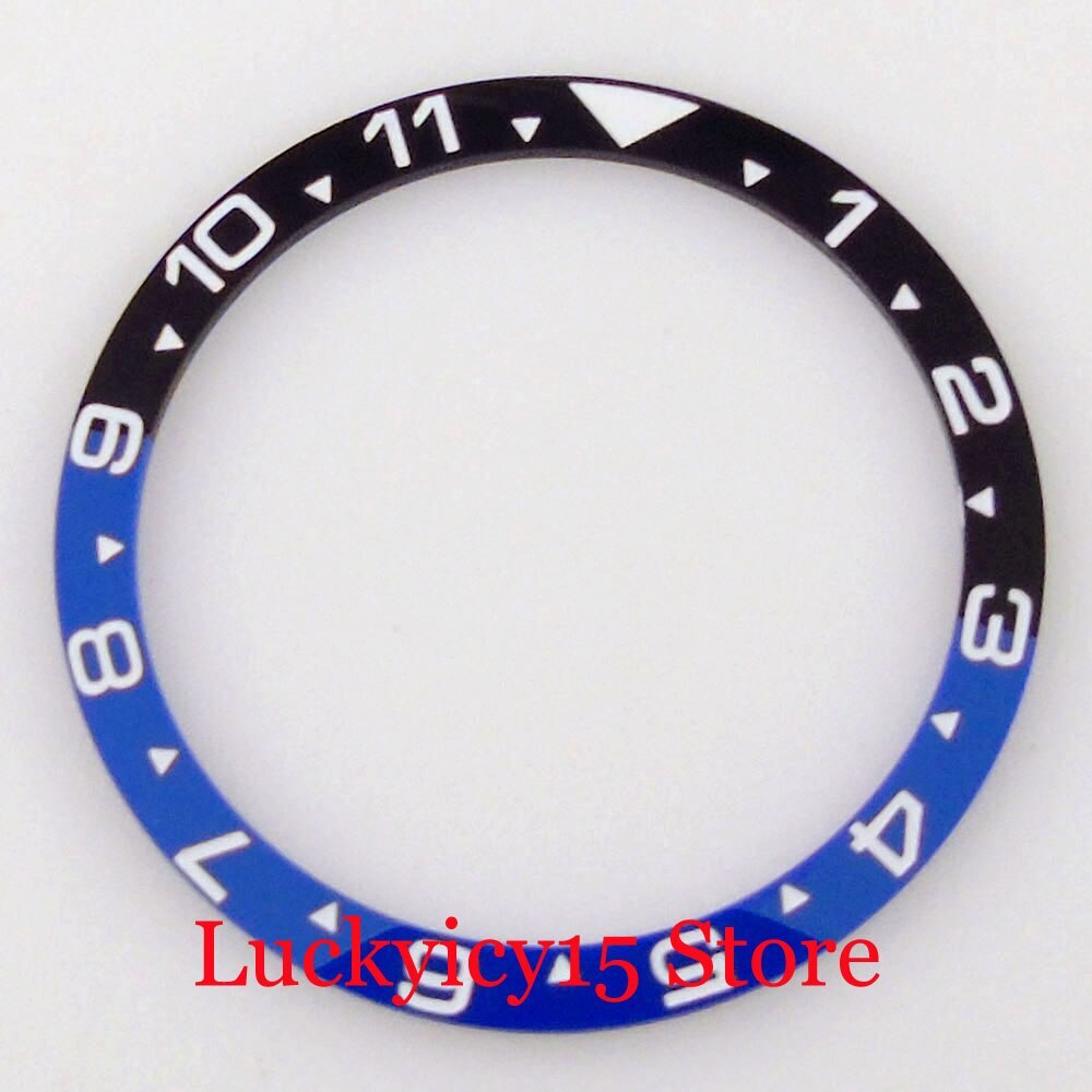 12 Hours Insert Flat 38mm*31.5mm Ceramic Watch Bezel Insert Blue/Red/Green/Black