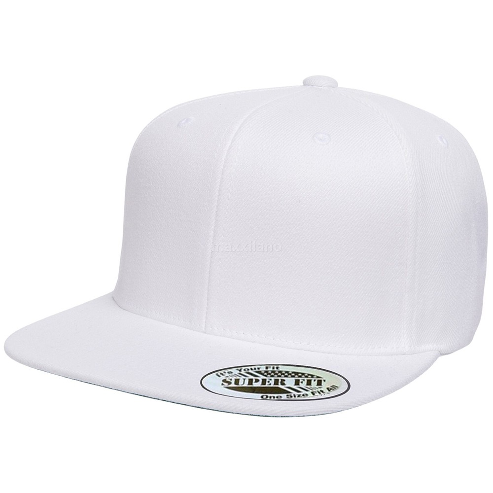 Men Snapback Hat Classic Trucker Style Flat Brim Baseball Cap Solid Plain Hats